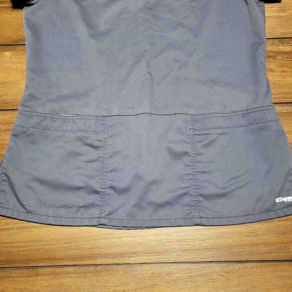 Grey's Anatomy Active Fitted Dark Grey Scrub Top - Size Medium - Picture 3 of 6